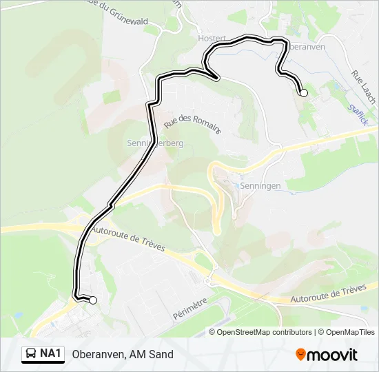 NA1 Bus Line Map