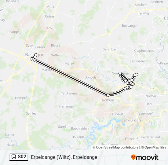 S02 Bus Line Map