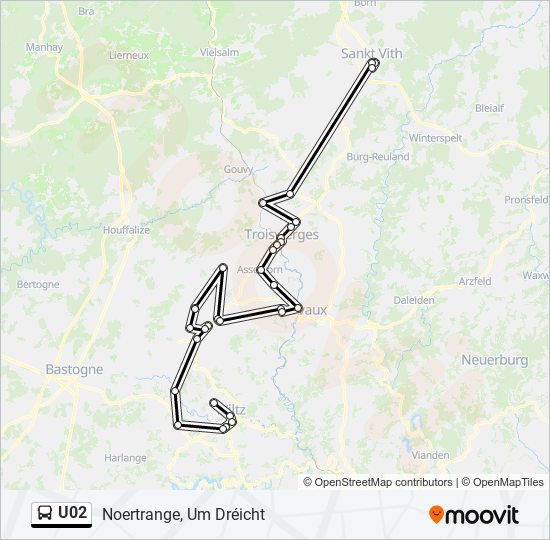 U02 bus Line Map