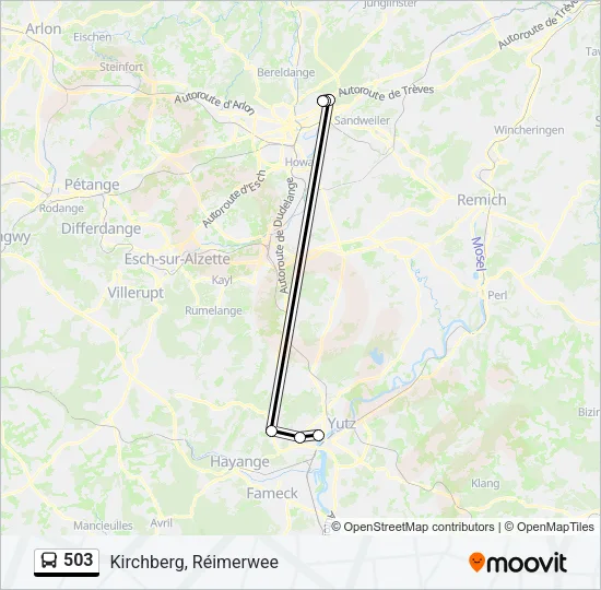 503 Bus Line Map