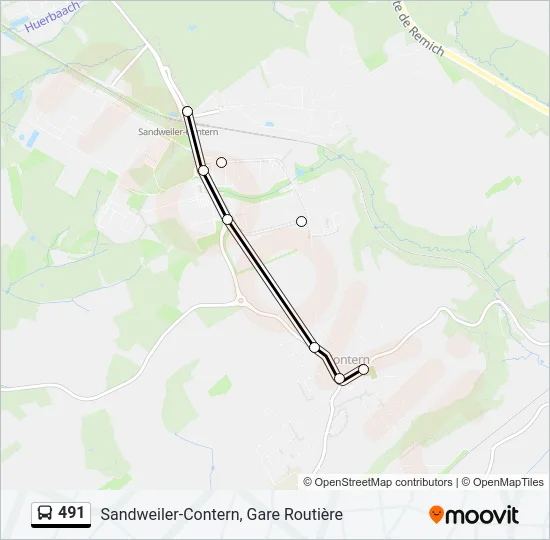 491 Bus Line Map