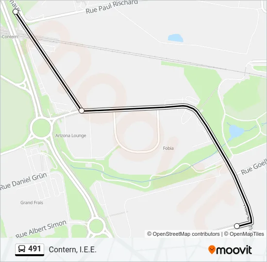 491 Bus Line Map