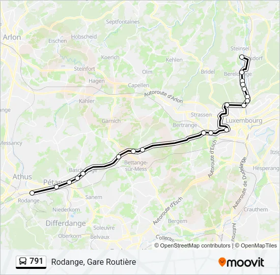 791 Bus Line Map