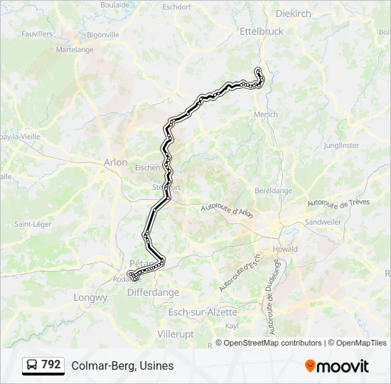 792 Bus Line Map