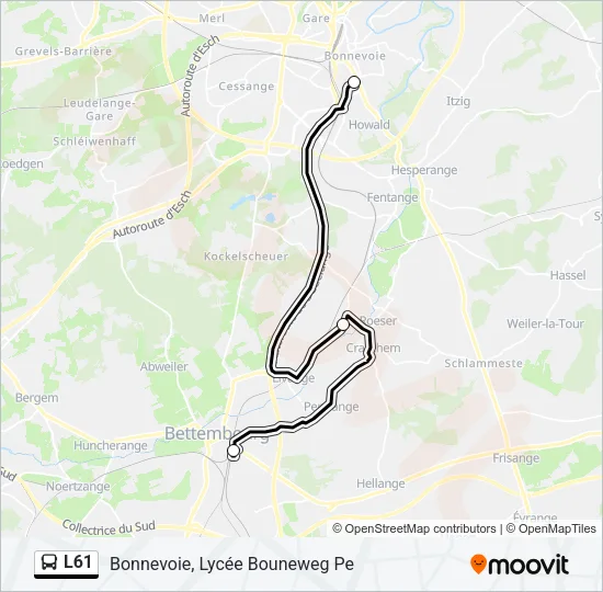 L61 Bus Line Map