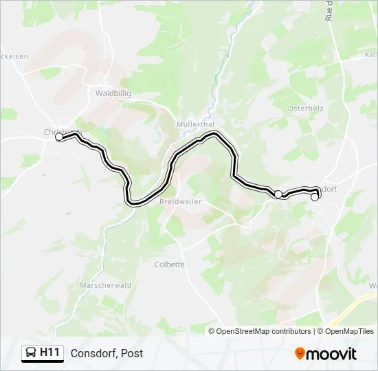 H11 Bus Line Map