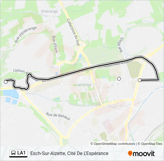 LA1 Bus Line Map