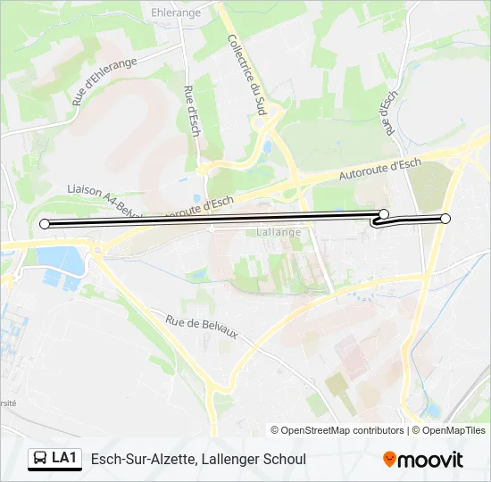 LA1 Bus Line Map
