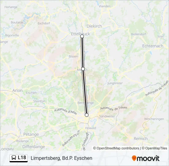 L18 Bus Line Map