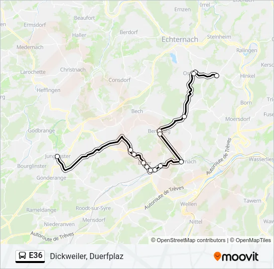 E36 Bus Line Map