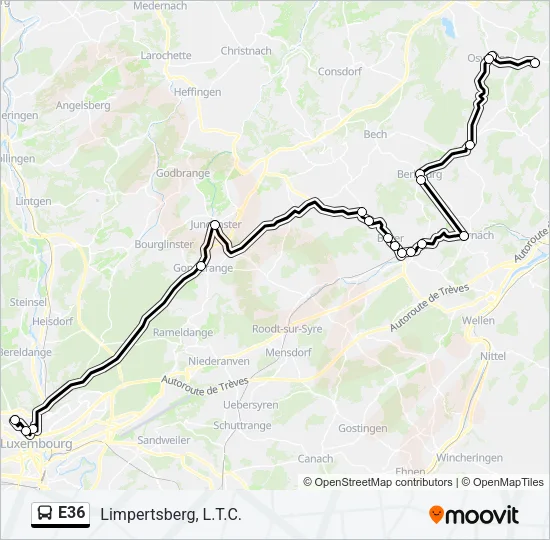 E36 Bus Line Map