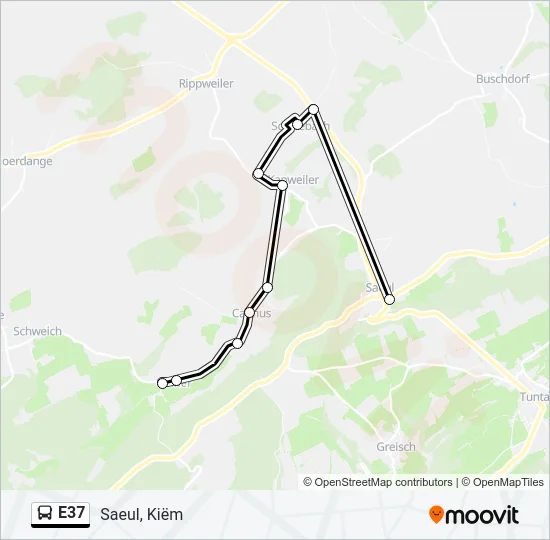 E37 Bus Line Map
