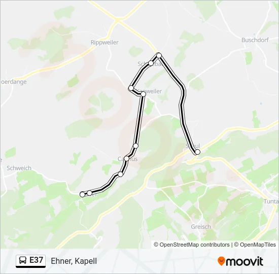 E37 Bus Line Map