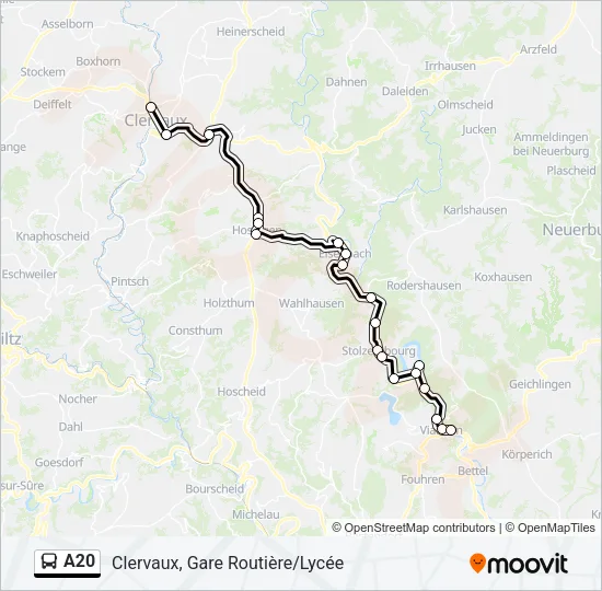 A20 Bus Line Map