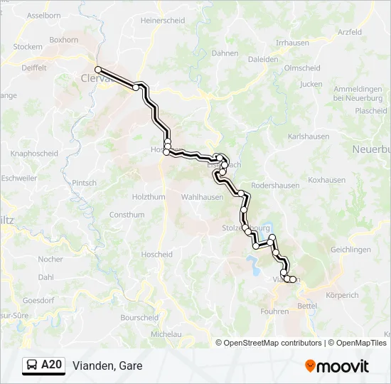 A20 Bus Line Map