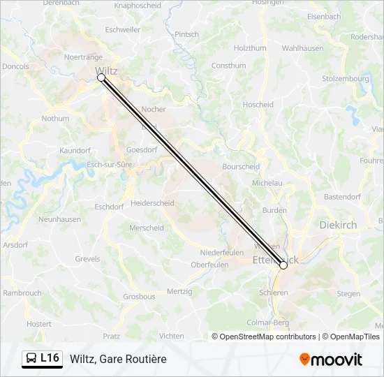 L16 Bus Line Map