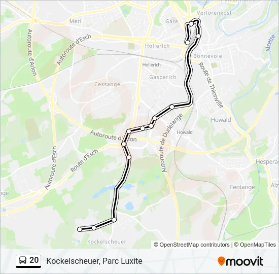 20 Bus Line Map