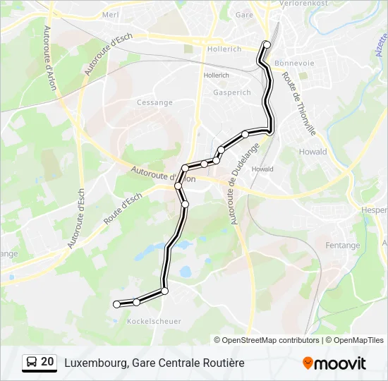 20 Bus Line Map