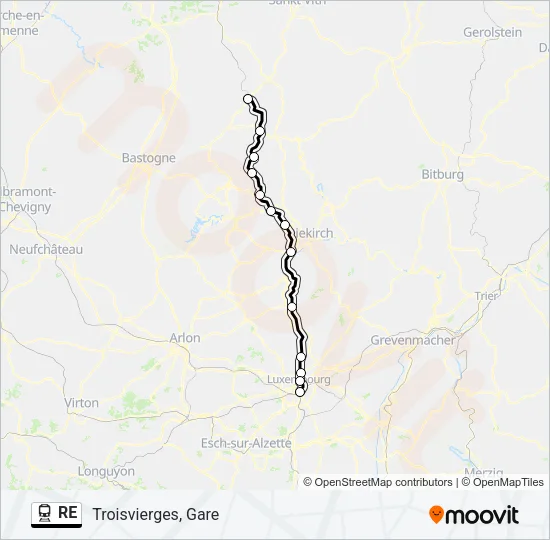 RE Train Line Map