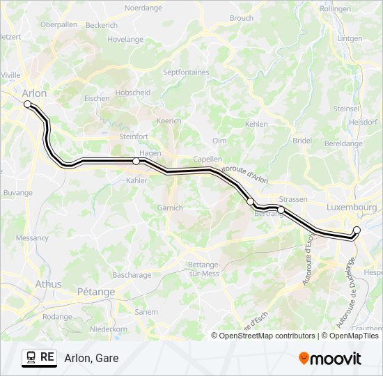 RE train Line Map