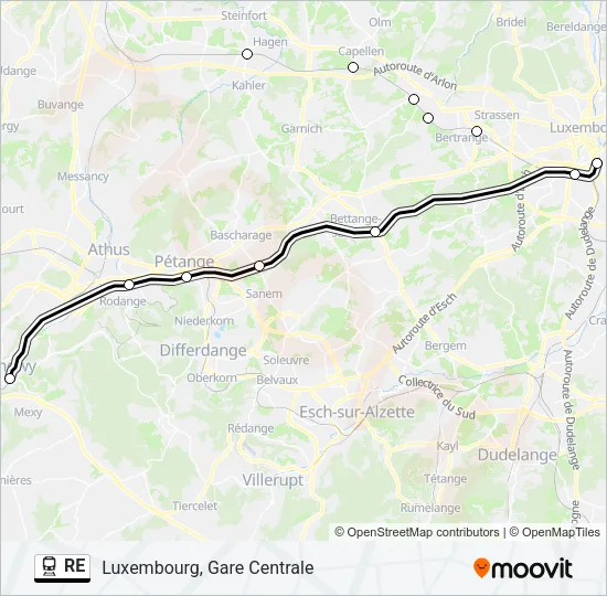 RE Train Line Map