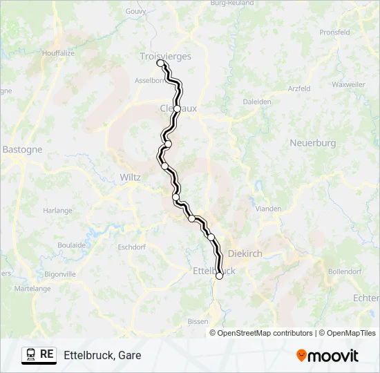 RE Train Line Map