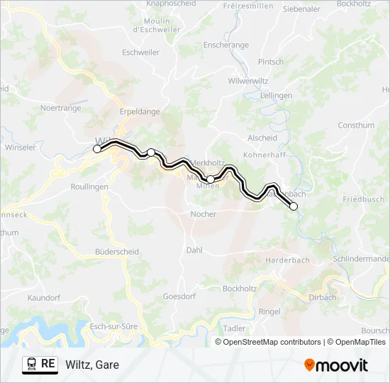 RE Train Line Map