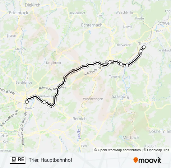 RE Train Line Map