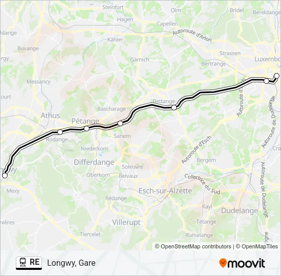 RE Train Line Map