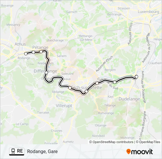 RE Train Line Map