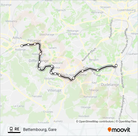RE Train Line Map