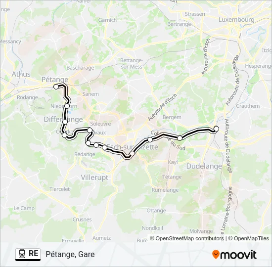 RE Train Line Map