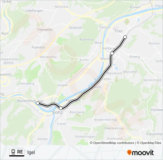 RE Train Line Map