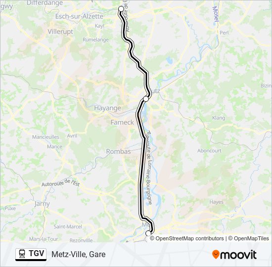 TGV train Line Map