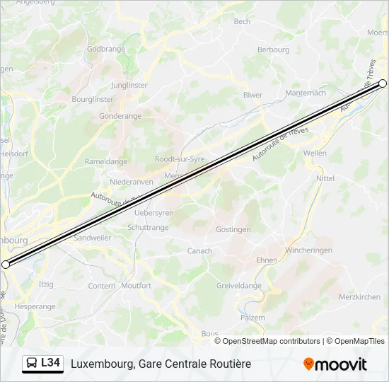 L34 Bus Line Map