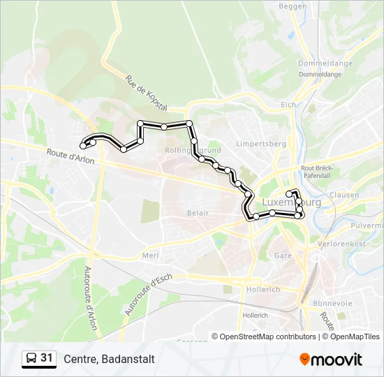 31 Bus Line Map