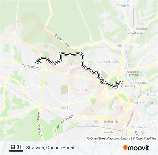 31 Bus Line Map