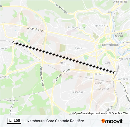 L50 Bus Line Map