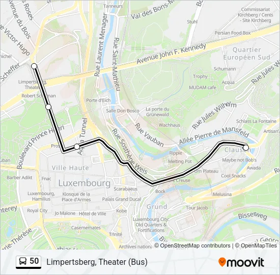 50 Bus Line Map