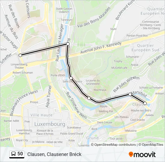 50 Bus Line Map