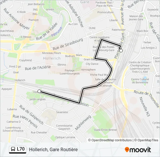 L70 Bus Line Map