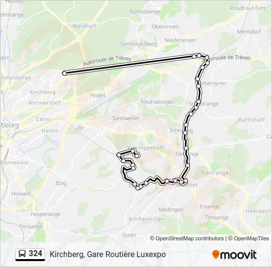 324 Bus Line Map