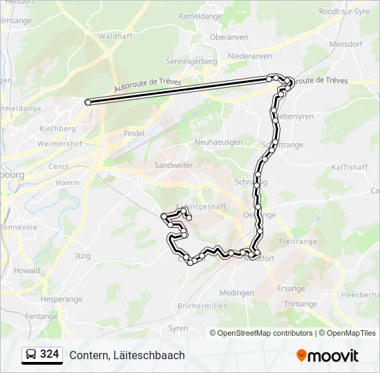 324 Bus Line Map