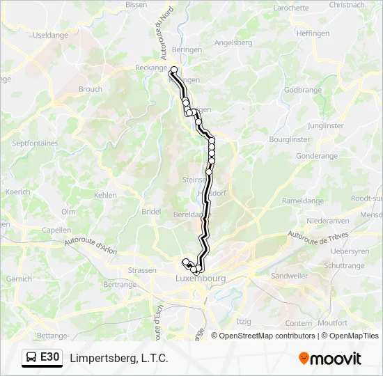 E30 Bus Line Map