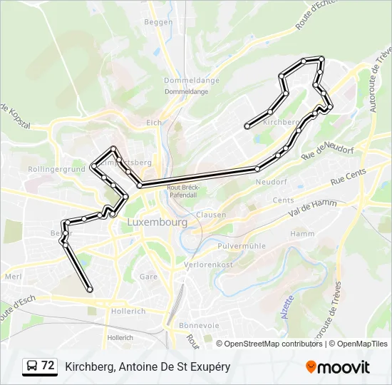 72 Bus Line Map
