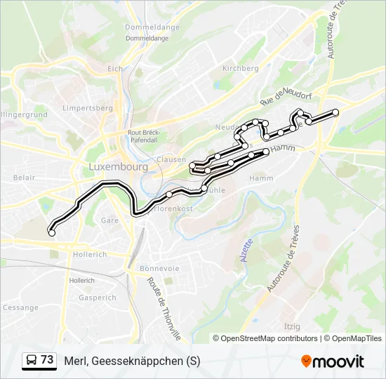 73 Bus Line Map