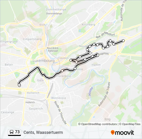 73 Bus Line Map