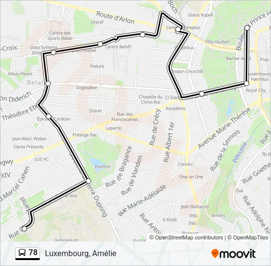 78 Bus Line Map