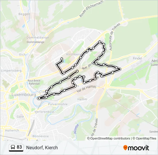 83 Bus Line Map