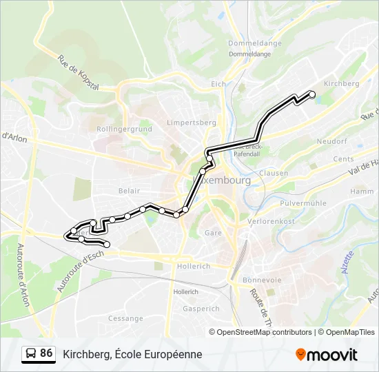 86 Bus Line Map